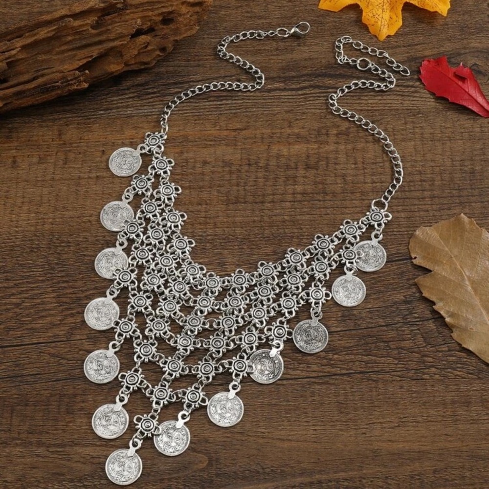 Coin Tassel Decor Necklace